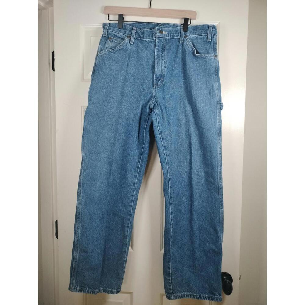 Dickies Men’s Relaxed Fit Carpenter‎ Jeans 36x30 (34x29)Medium Wash Blue Utility
